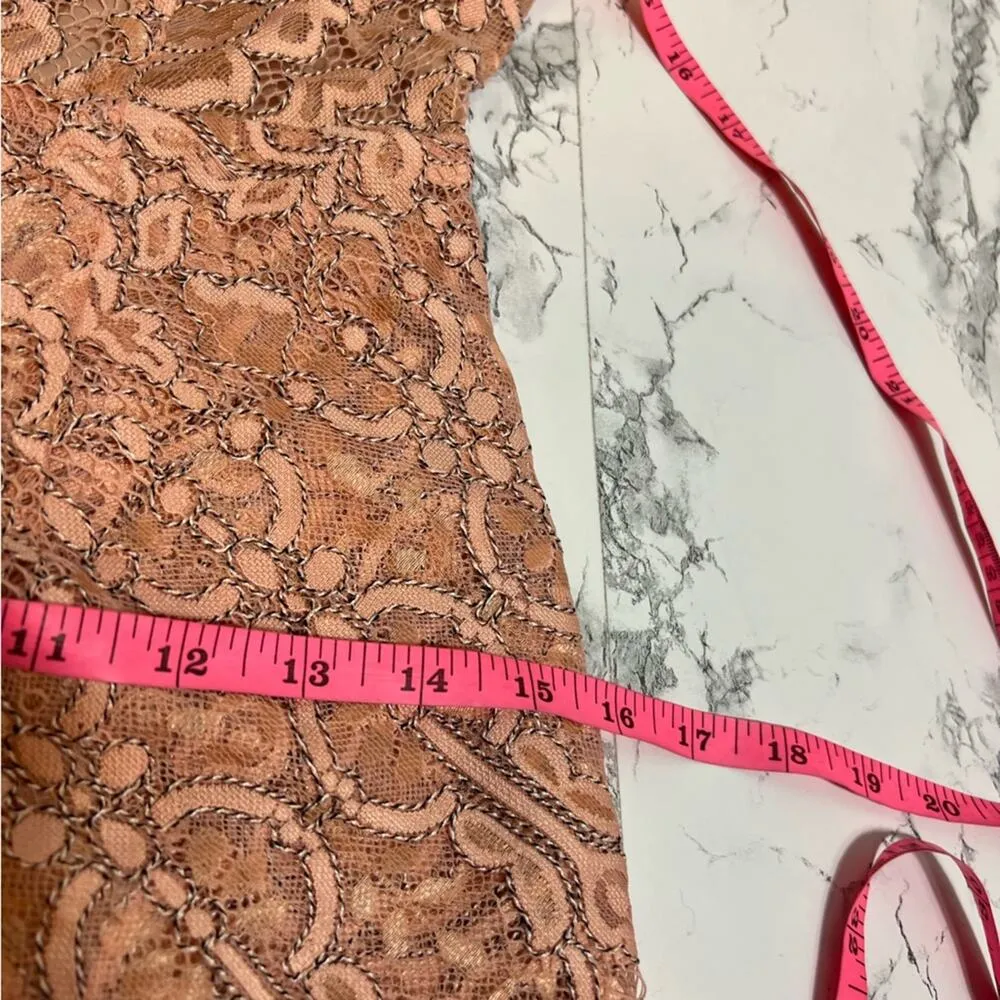 NBD Revolve Secrets Revealed Lace
Asymmetrical Romper in Dusty Rose Sz XS - Image 9