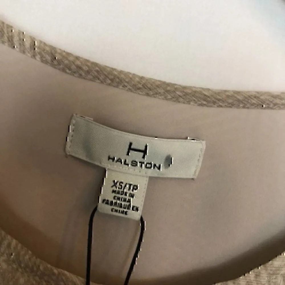 NEW NWT H HALSTON Shell Eyelash Fringe Beige Tan Sleeveless Geometric Tank Top - Image 5