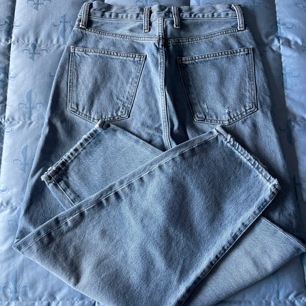 Agolde Women's Denim Wide Leg Jeans in Light Blue - Image 4