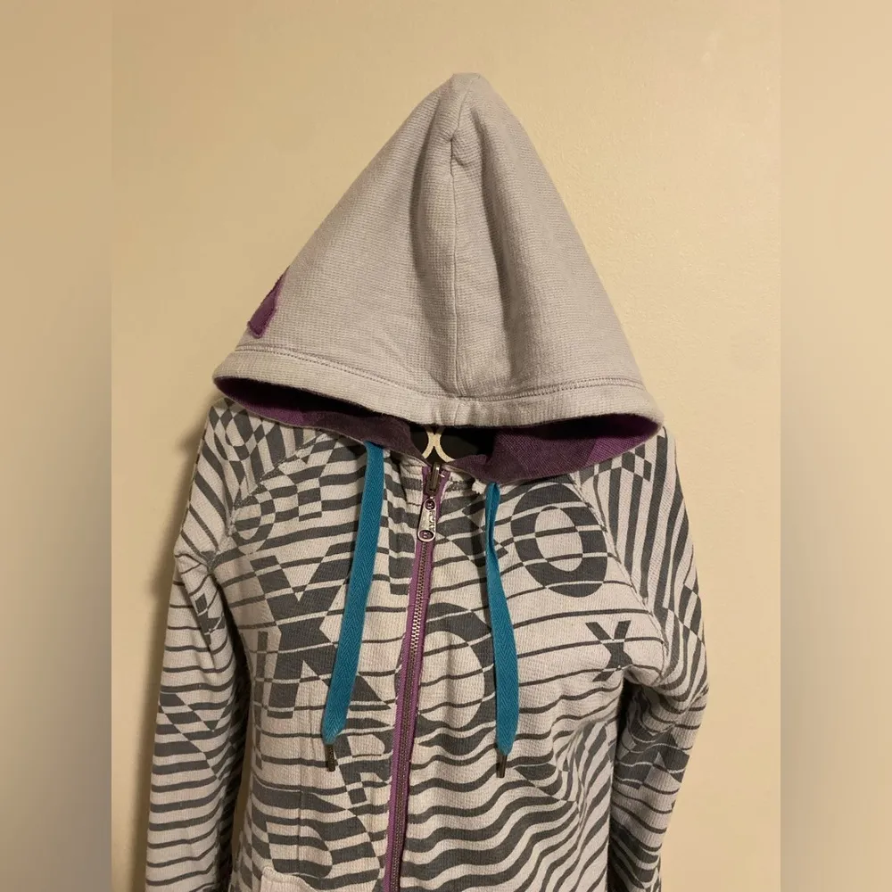 EUC Roxy Purple & Gray Reversible Zip Up Hoodie size medium - Image 6