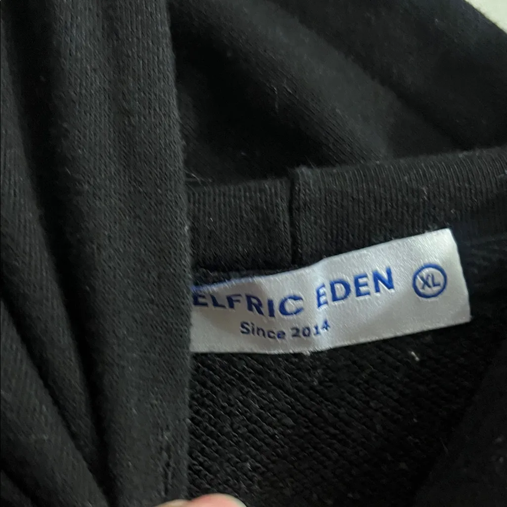 AELFRIC EDEN PINK HEART GRAPHIC PULLOVER HOODIE NO FEAR XL Black - Image 3