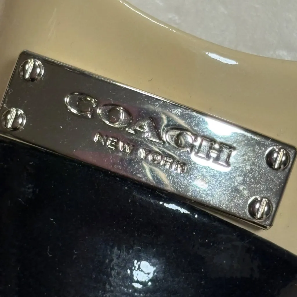 NWD Coach Zan Pointed Toe Pumps Size 6.5B Tan & Black Leather Heels - Image 16