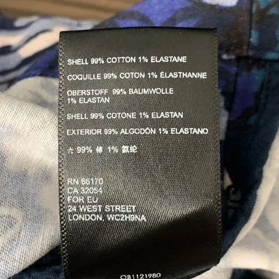 NWT  by Anthropologie Dark Blue Floral Cotton Mini Summer Dress Size 10 - Image 5