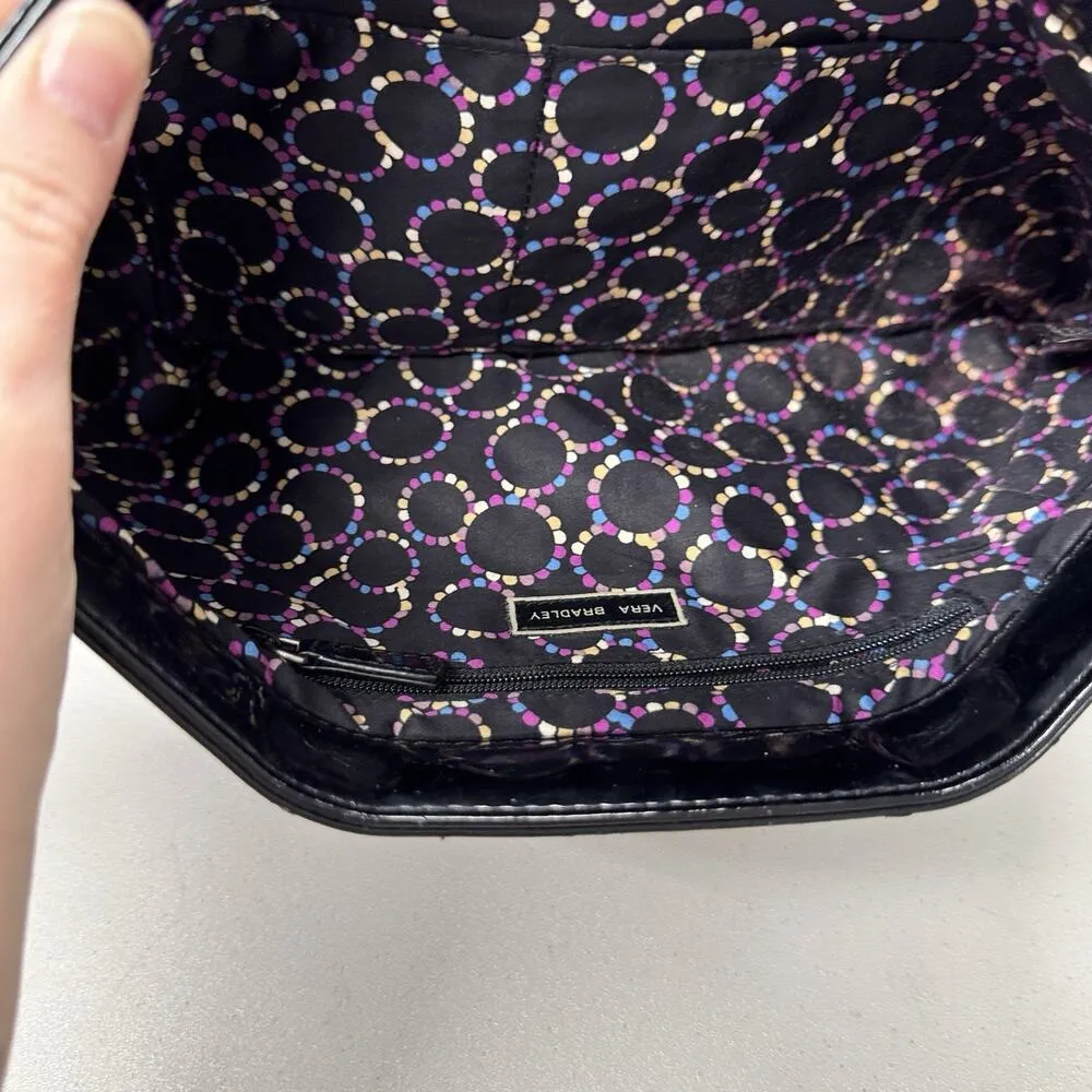 Vera Bradley Black Quilted Clutch with Tension Open Purse Handbag Evening - Image 10