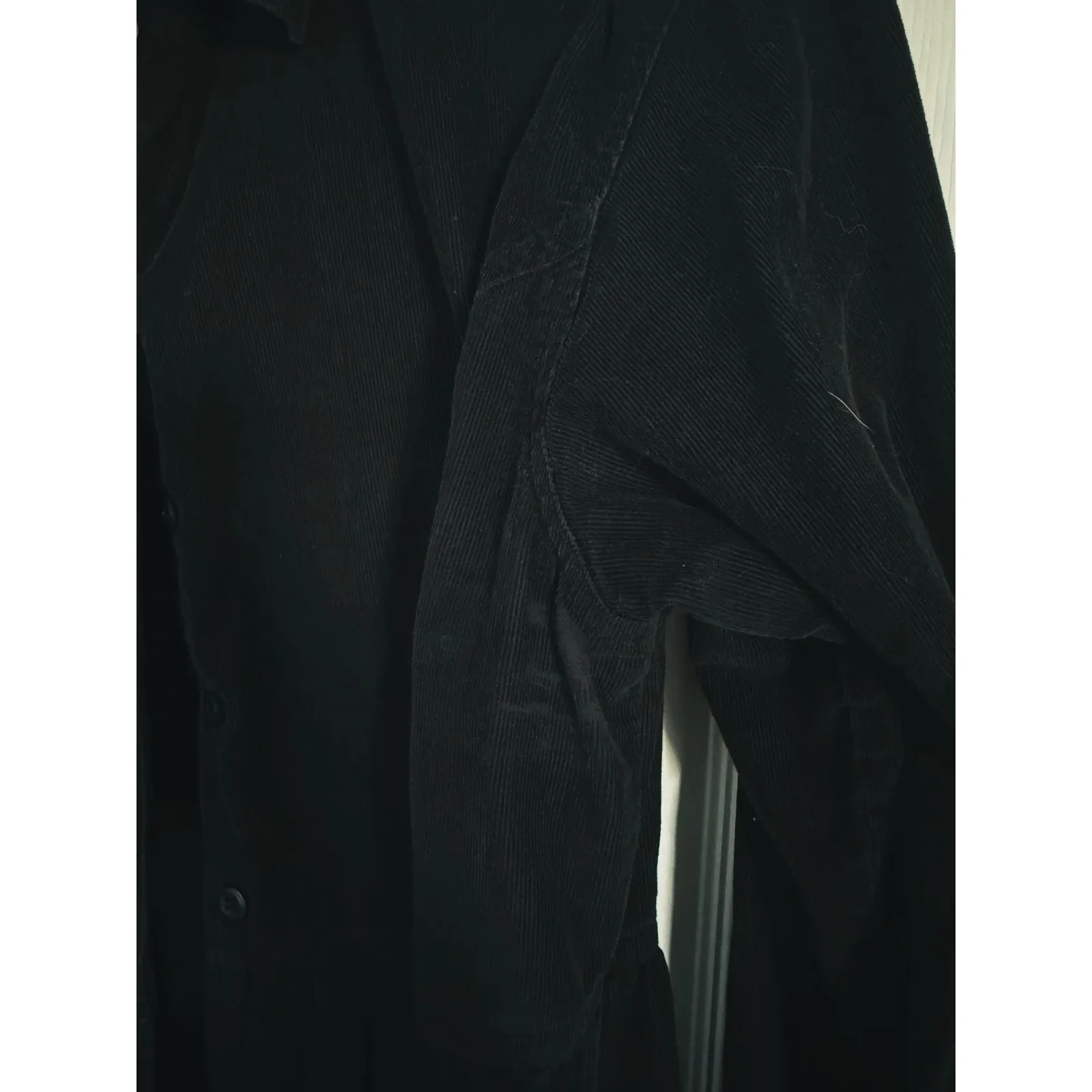 Vintage L.L. Bean Womens Dark Academia Corduroy Shirt Dress 12 Black Heritage - Image 5