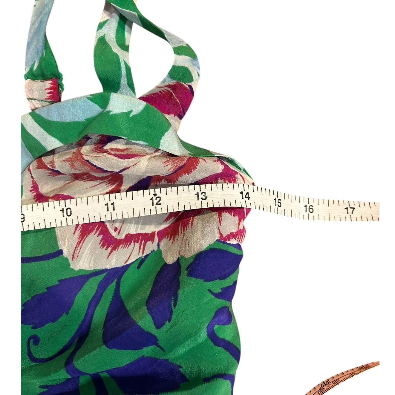 ANTHROPOLOGIE MOULINETTE SOEURS Women's Silk Halter Dress Size 0 Rosamund Floral - Image 4