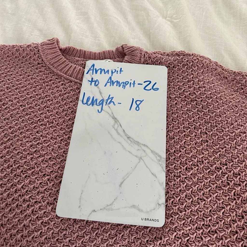 Madewell Women’s French Quarter Pink Small Chunky Knit Sweater - Image 5