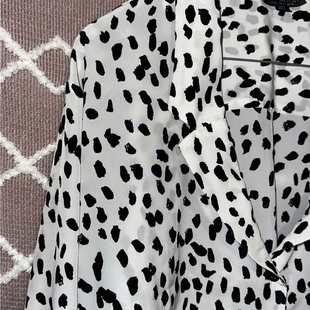 TopShop Women’s Dalmatian Animal Print Blouse - Image 7