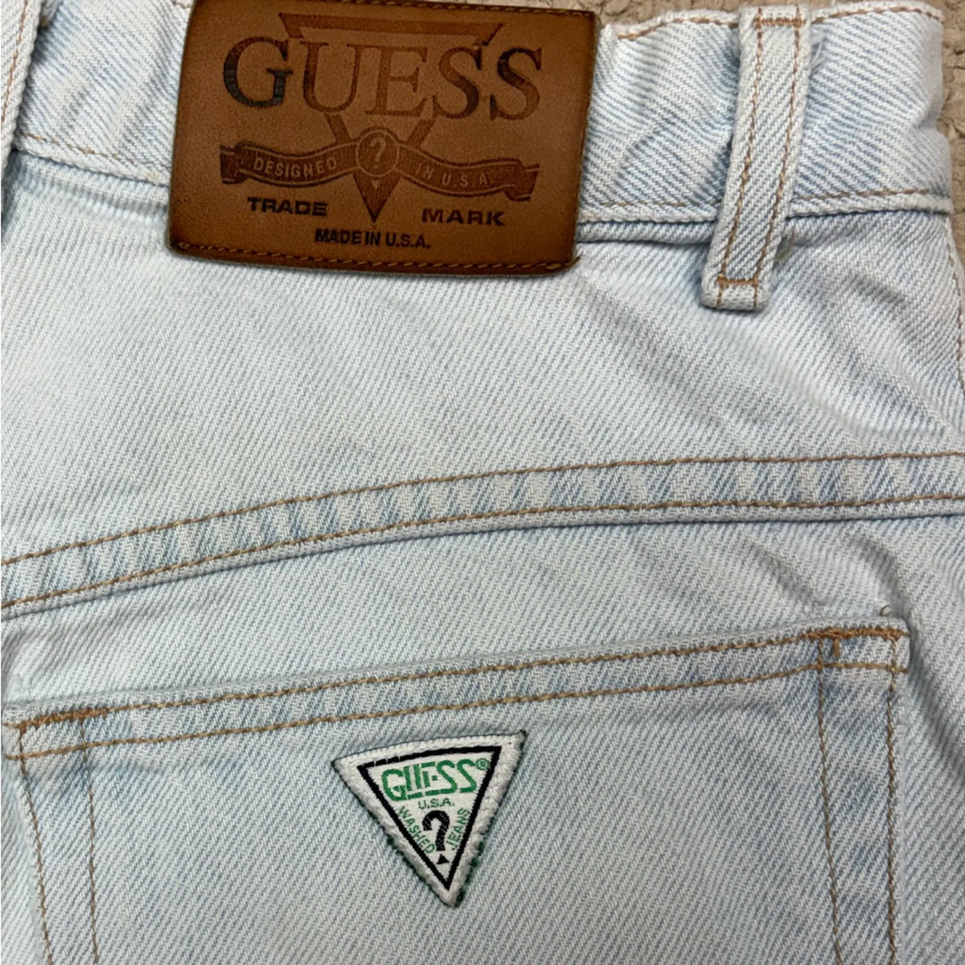 Vintage Guess Jeans White Wash High Rise Tapered Denim 80s 90s Light Wash - Image 12