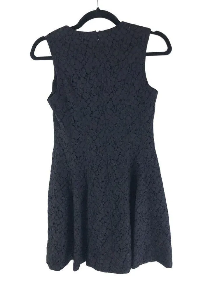 Derek Lam 10 Crosby Dress A Lined Mini Lace Overlay Sleeveless V Neck Black 2 - Image 2