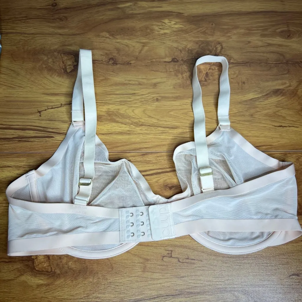 CUUP The Plunge‎ Mesh Bra Size 38E Sand Cream Beige Sheer Underwire - Image 5