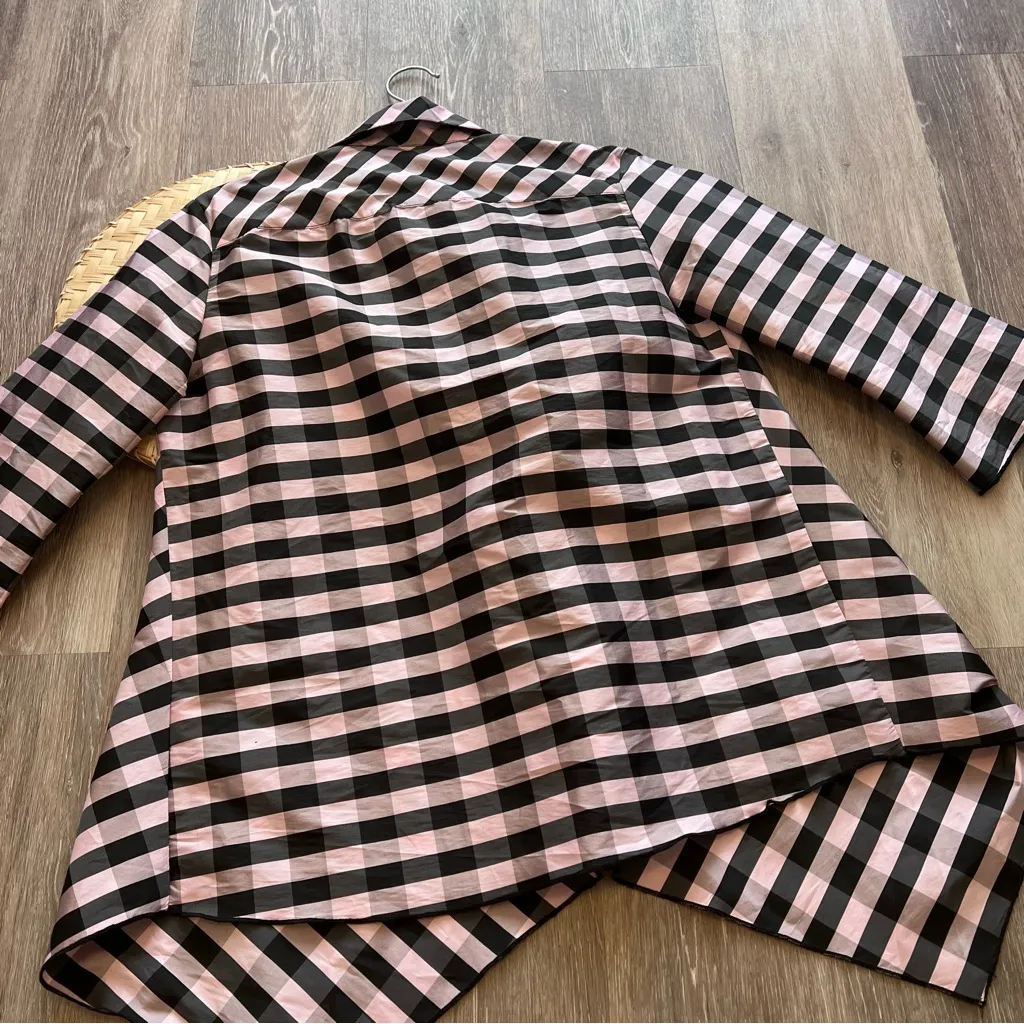 Beluva San Francisco pink & black plaid lagenlook shirt art to‎ wear made in USA Size M - Image 7