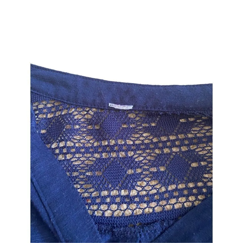 Lace Shirt Loungewear School Casual Basic Everyday Blue Size XL - Image 6