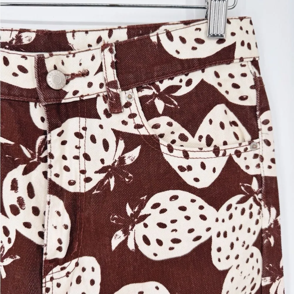 Urban Outfitters BDG '90s Mid-Rise Bootcut Jean Strawberry‎ Print Brown Sz 27 - Image 4