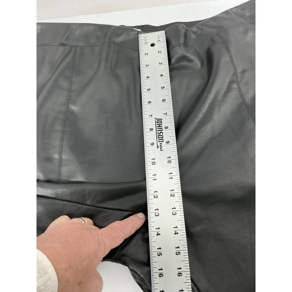 Womans Top Shop Curve Pullon Faux Leather Pants 22 Black Side Zip Elastic Waist - Image 5