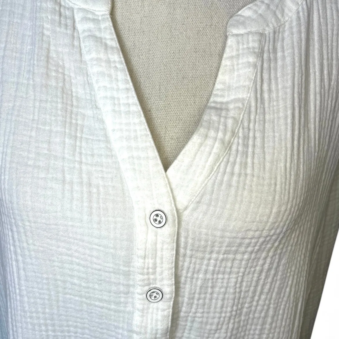 Soft surroundings white long sleeve tunic top minimalist casual scandi girl - Image 2