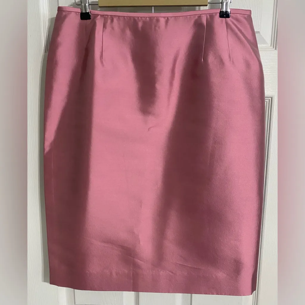 Carlisle Silk Blend Hot Pink Shantung 2-Piece Skirt Suit Set - Image 8