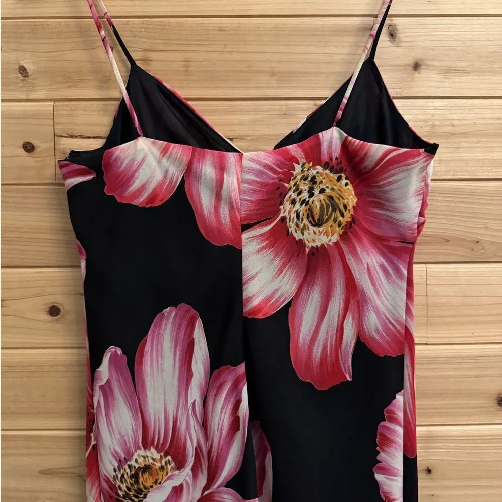 Y2K City Triangles Size Medium Asymmetrical Hem Large Floral Tank Slip Dress - Image 9