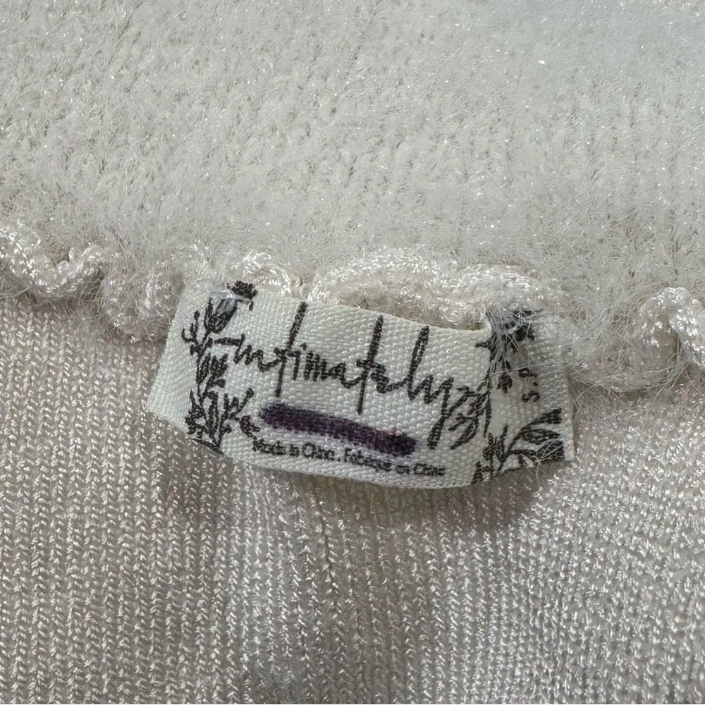 Free People Intimately Fuzzy Collar Cropped Tank Top Women’s Small - Image 2