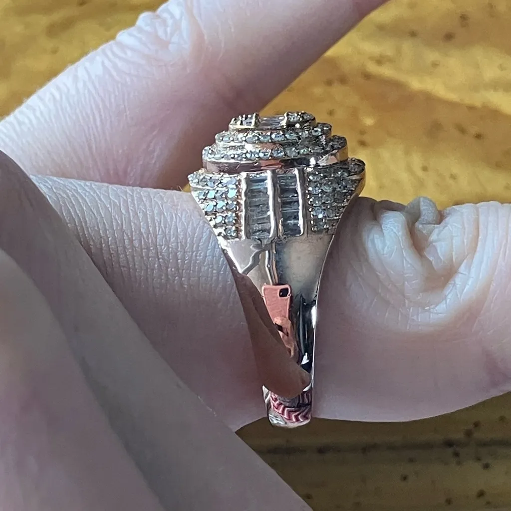 Natural Champagne Diamond Art Deco Ring Size 8 - Image 3