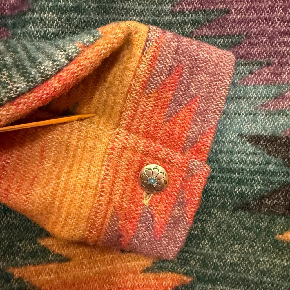 Ralph Lauren Vtg Women Aztec Wool Blend Concho Southwestern Jacket-PS - Image 8