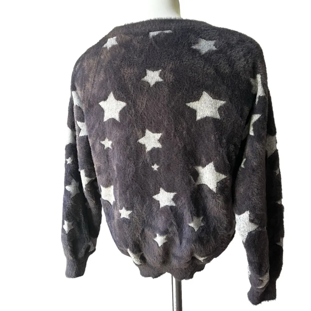 Simply Southern Fuzzy Star Sweater, Sz M - Image 8