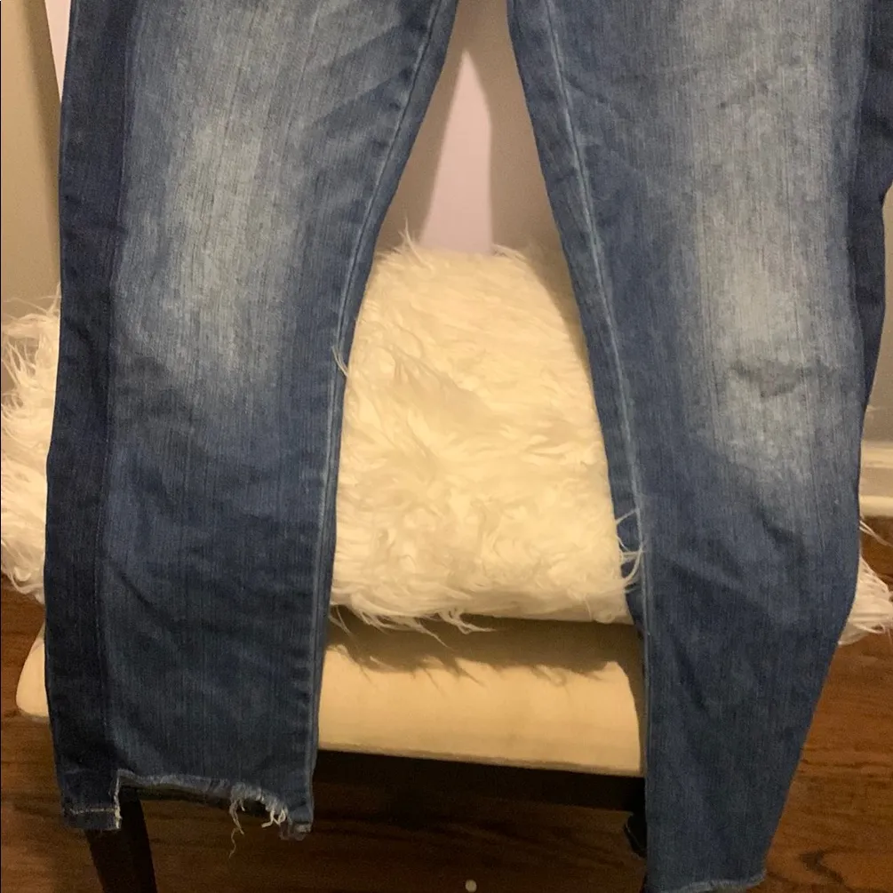 Blue‎ Ankle Cropped Jeans with Rolled Hems Blue Size 6 - Image 3