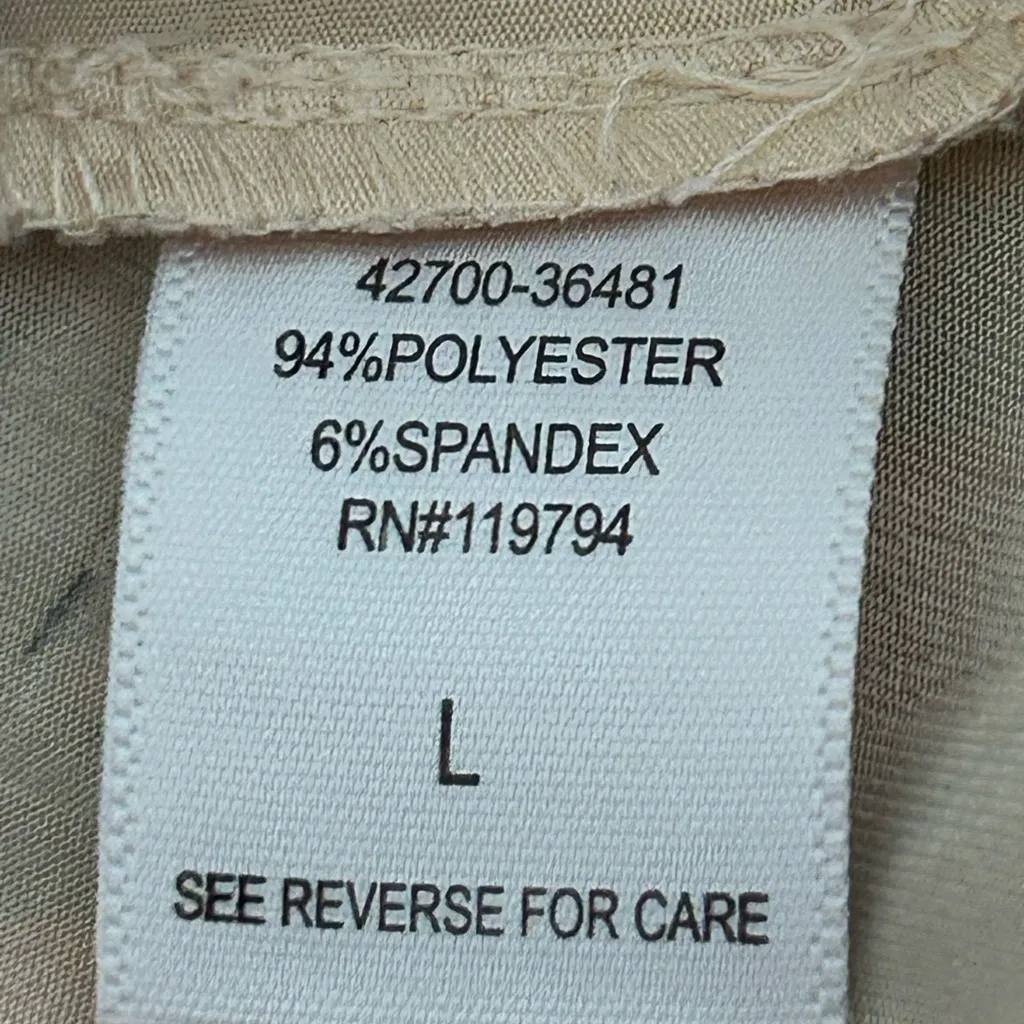 One World Beaded Top Red Tan Size L - Image 13