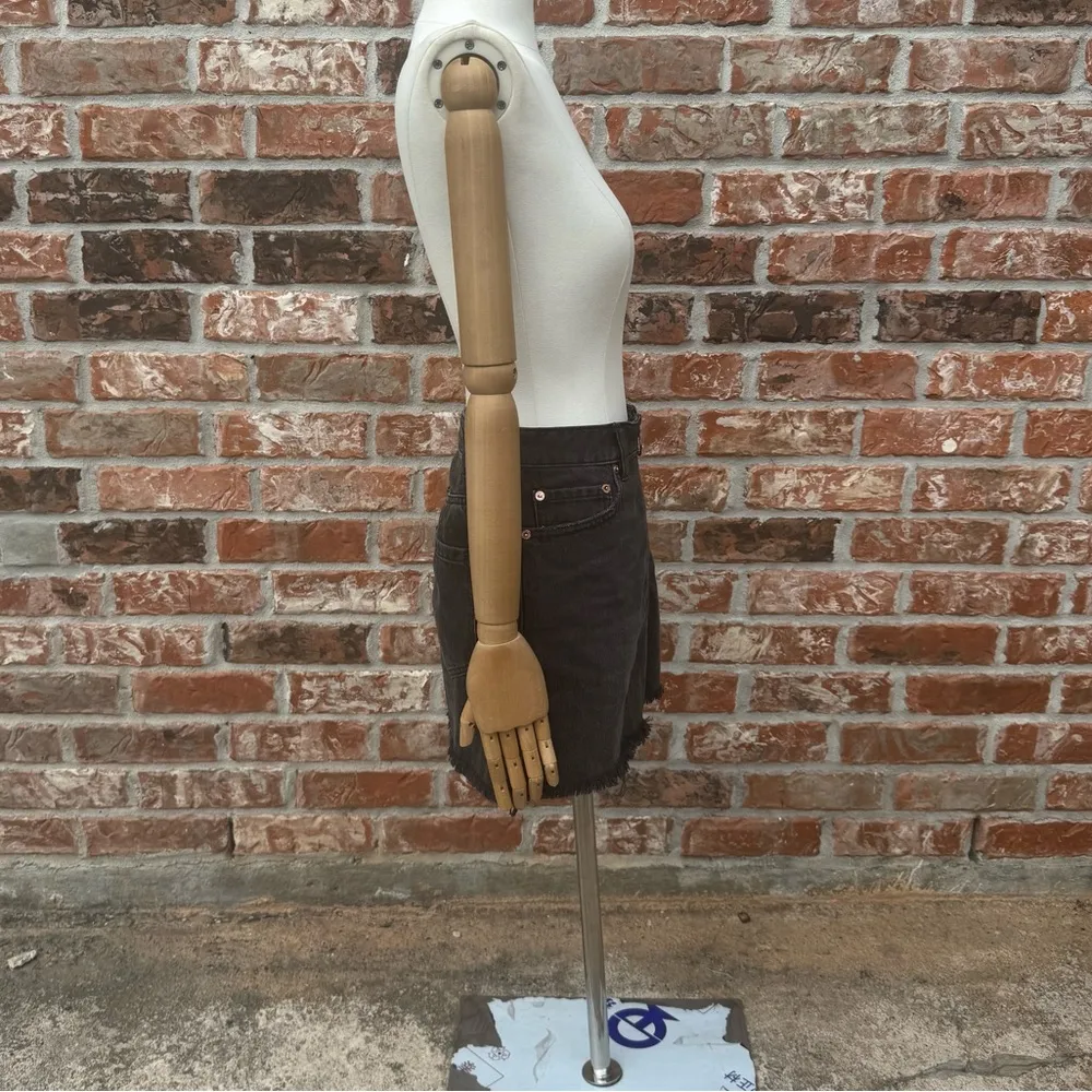 Free People We The Free Black Distressed Denim Skirt with Zipper / 26/4 / EUC - Image 10