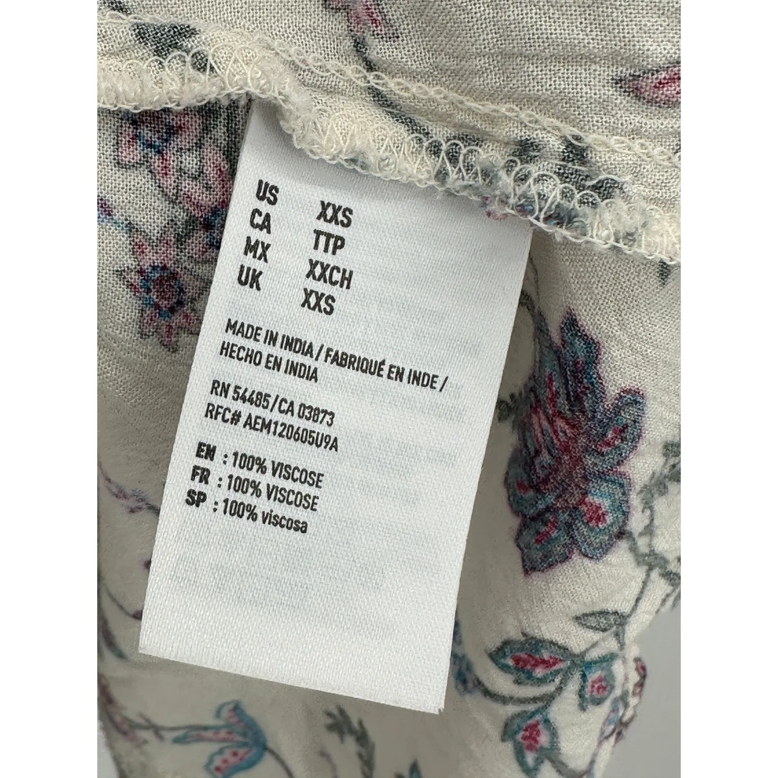 American Eagle AEO Blue Purple Floral Button Front Mini Dress Women's Size XXS - Image 6