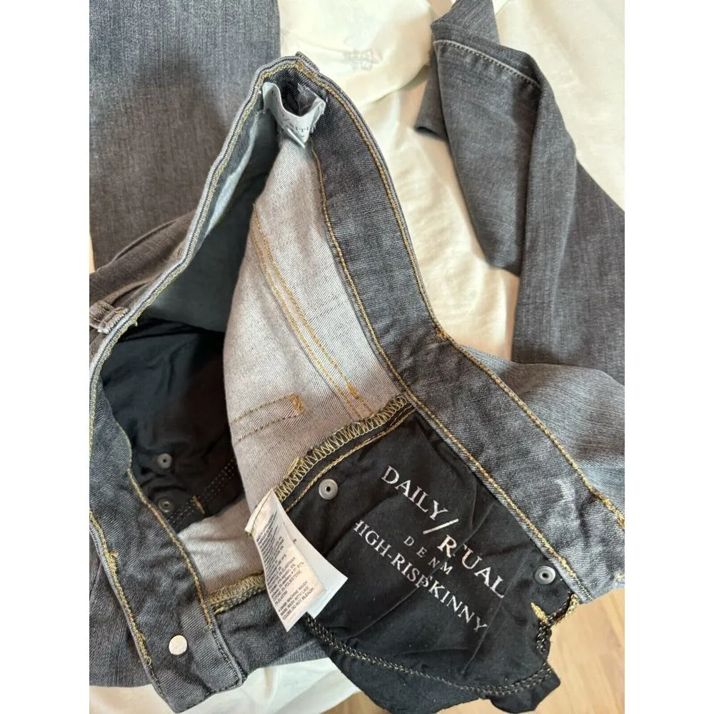 Daily Ritual Jeans Womens 26S High Rise Skinny Jeans Denim Stretch Gray‎ Gray Size 26 - Image 7