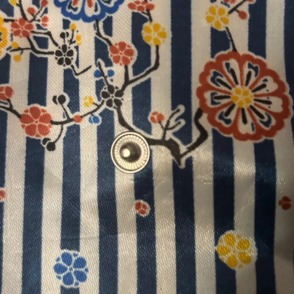 Sac GM Zip Floral Foldable Tote Bag Nautical Casual Preppy Vacation Classic Boho Blue - Image 8