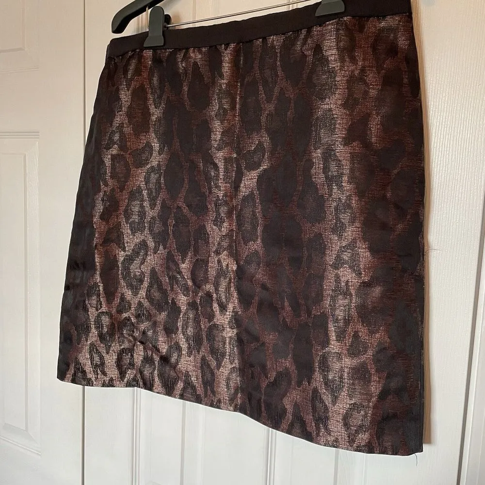 Ann Taylor Animal Print Skirt Sz 16 Leopard Print Career Workwear Classy‎ - Image 3