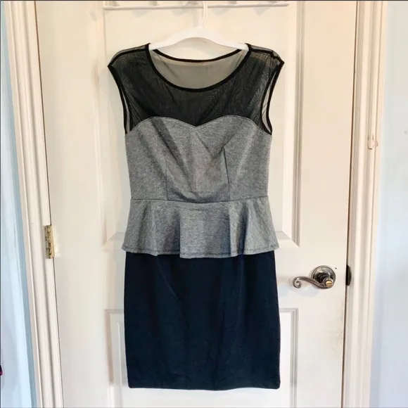 3/$15 NEW Enfocus Peplum Bodycon Dress Black 2 - Image 2