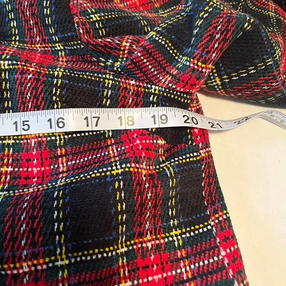 Sag Harbor Womens 10 Black Red Tartan‎ Plaid Woven Jacket Blazer Office VINTAGE - Image 5