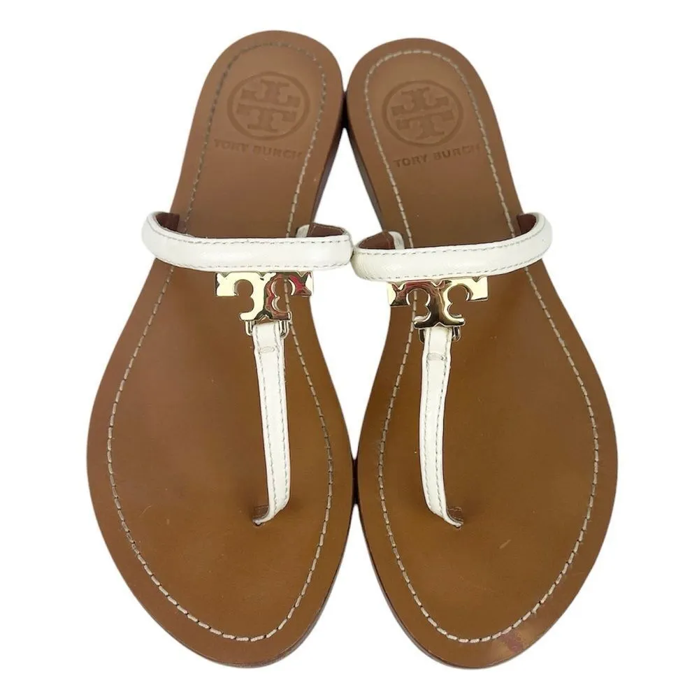 Tory Burch Gold T Logo Sandals 6 - Image 2