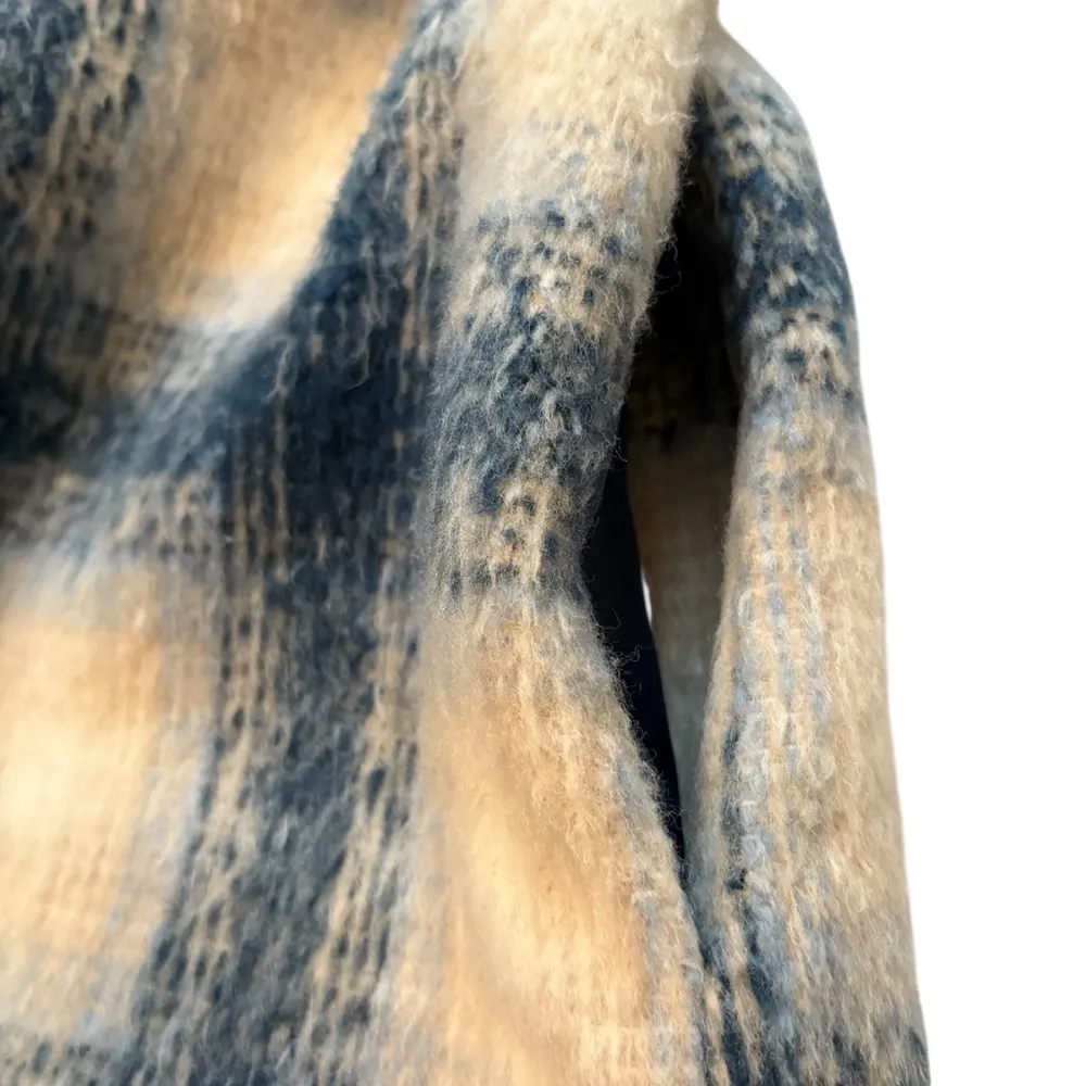 Anthropologie Avec Les Filles Plaid Shirt Jacket, Blue and   White, Sz M - Image 13