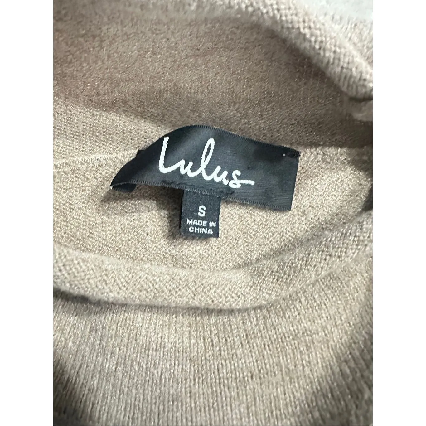 Brand New Lulus Women’s Size Small Beige Mock Neck Pullover Sweater - Image 3