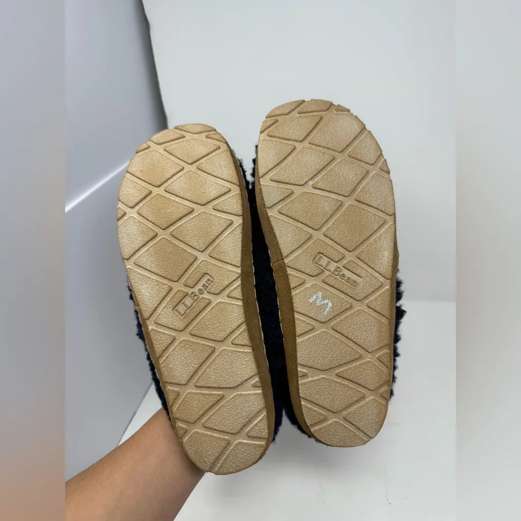 L.L. Bean Cozy Slide Fleece Slippers Size 7 Blue - Image 8