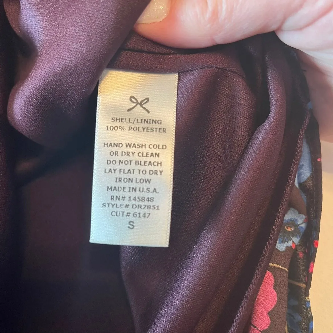 Everly Purple Blue Pink‎ Cold Shoulder Long Sleeve High Neck Keyhole Dress Small - Image 3