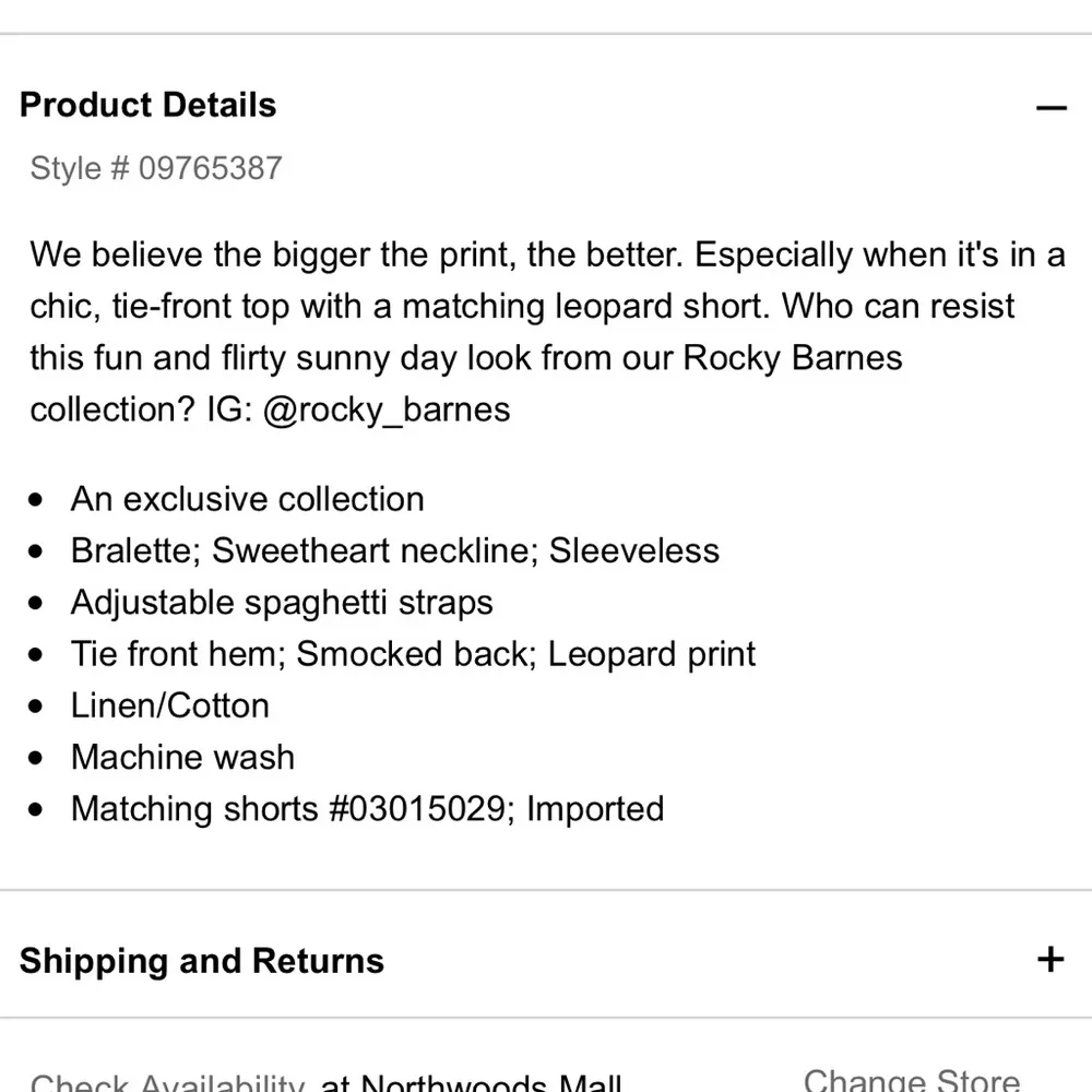 NWT Express x Rocky Barnes leopard print tie front bra top, size large - Image 9