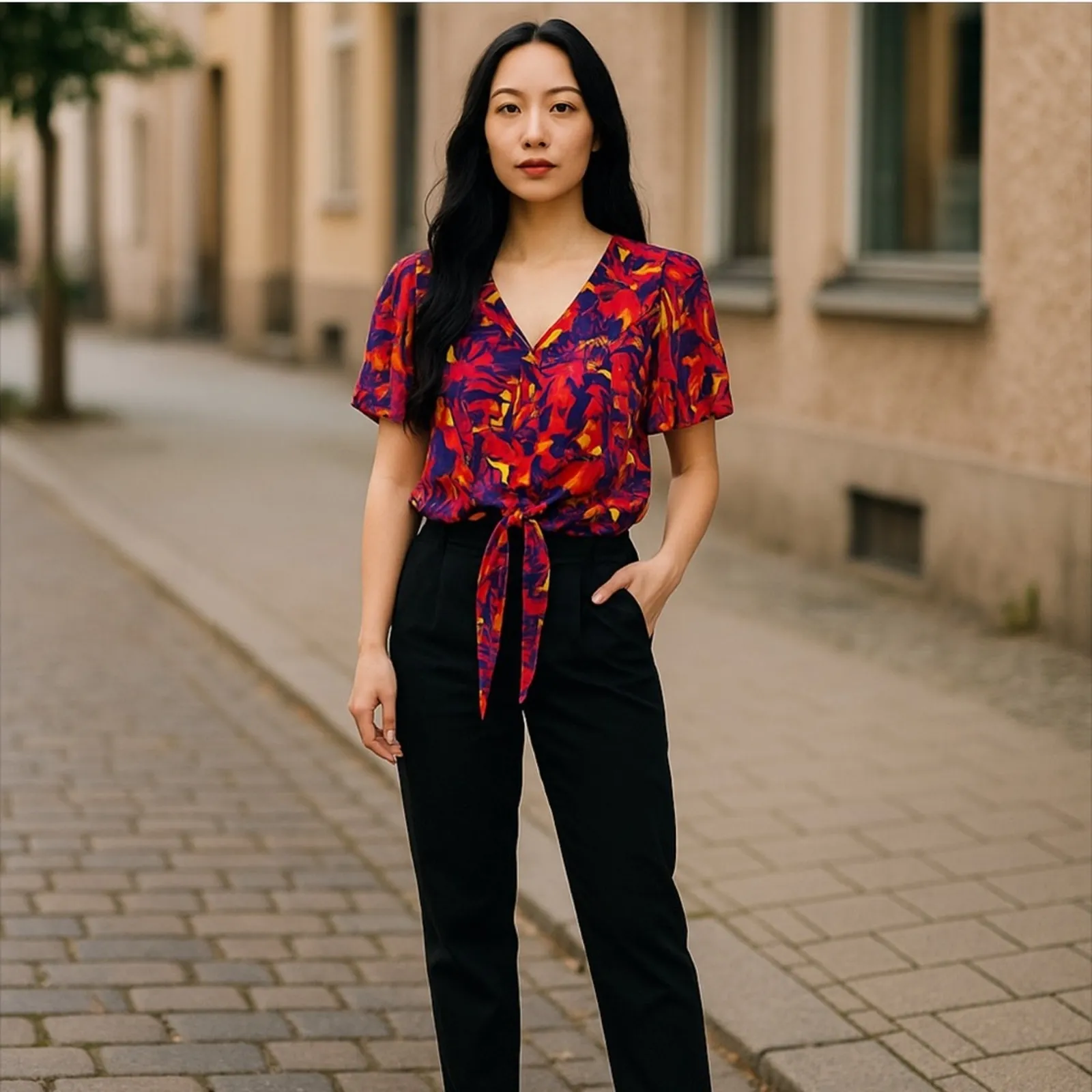 Rose & Olive Jungle Monkey Tropical Tie Button Down Top Medium NWT - Image 14