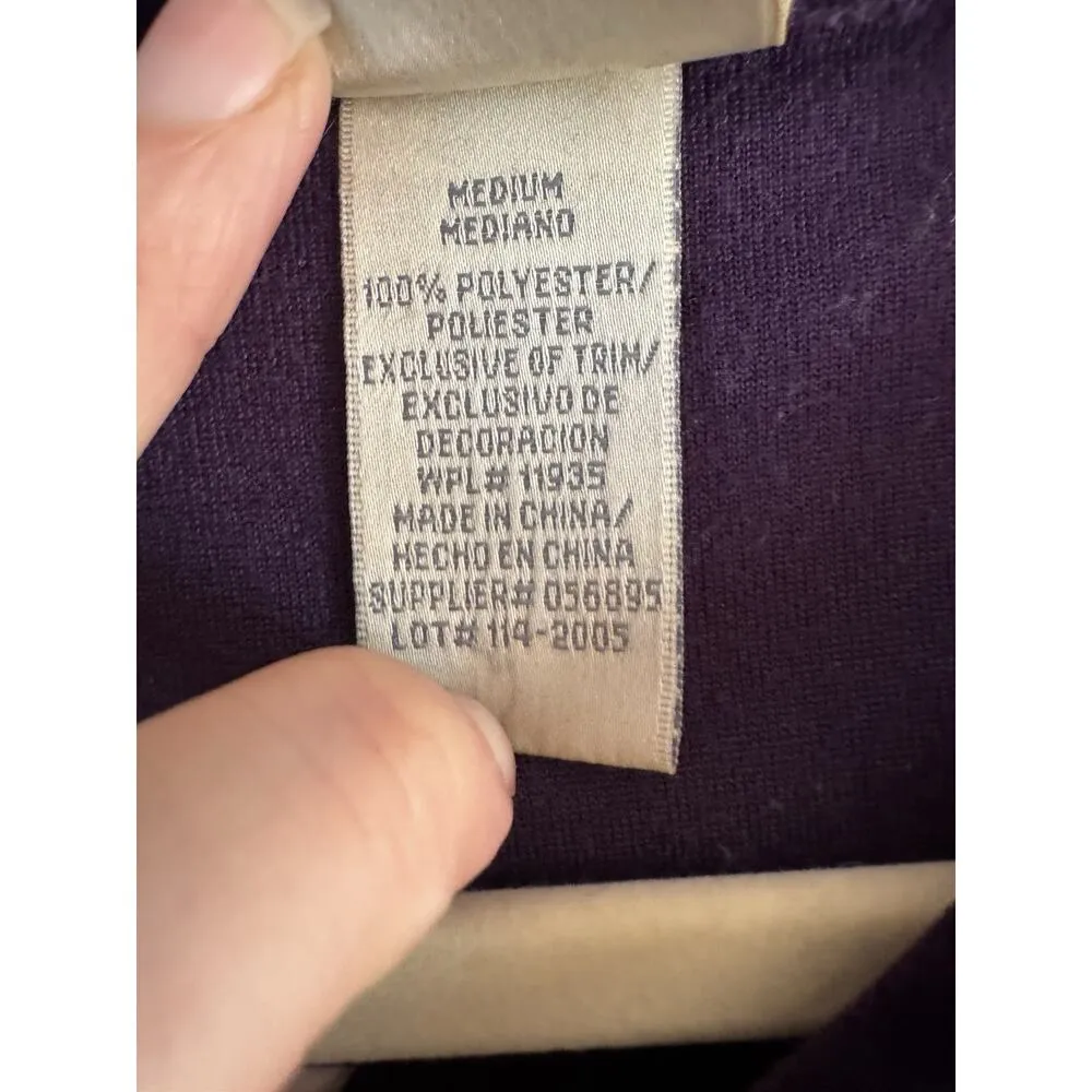 Delicates Vintage Purple Velour Pullover Robe Nightgown Women’s Size Medium - Image 10