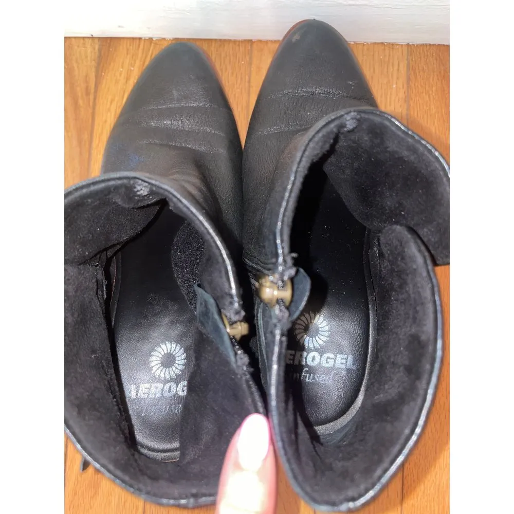 Black leather Isola booties size 8‎ women's - Image 7