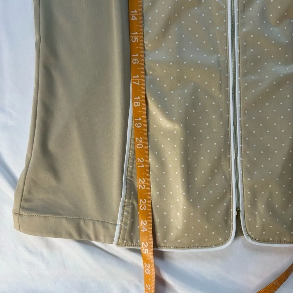 NWT Chicos Size 1 Zenergy Golf Beige White Dot-Print Polo Vest Full Zip UV Block - Image 8