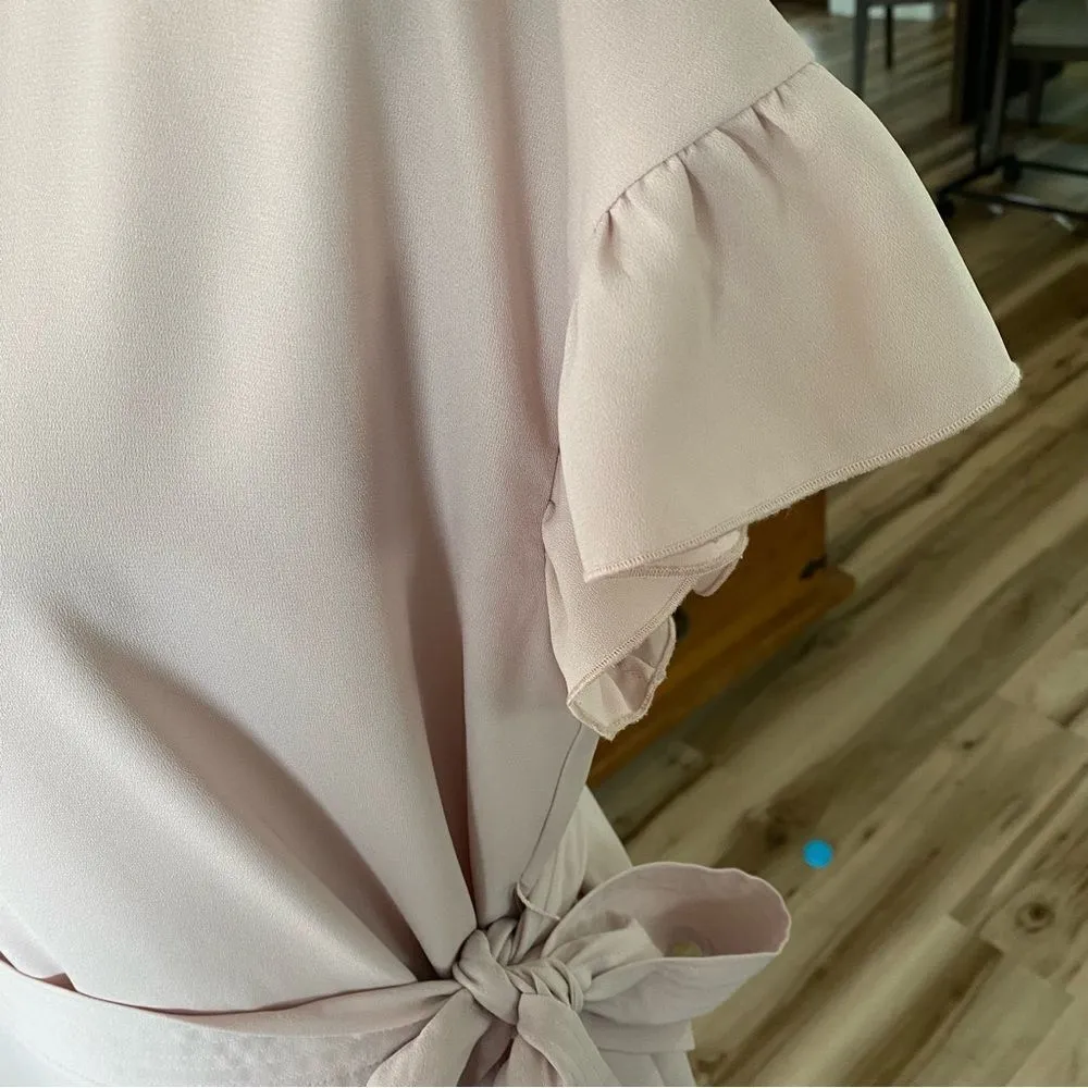 Wilfred Aritzia Ninette Ruffle Wrap Dress in Powder Pink size S - Image 10