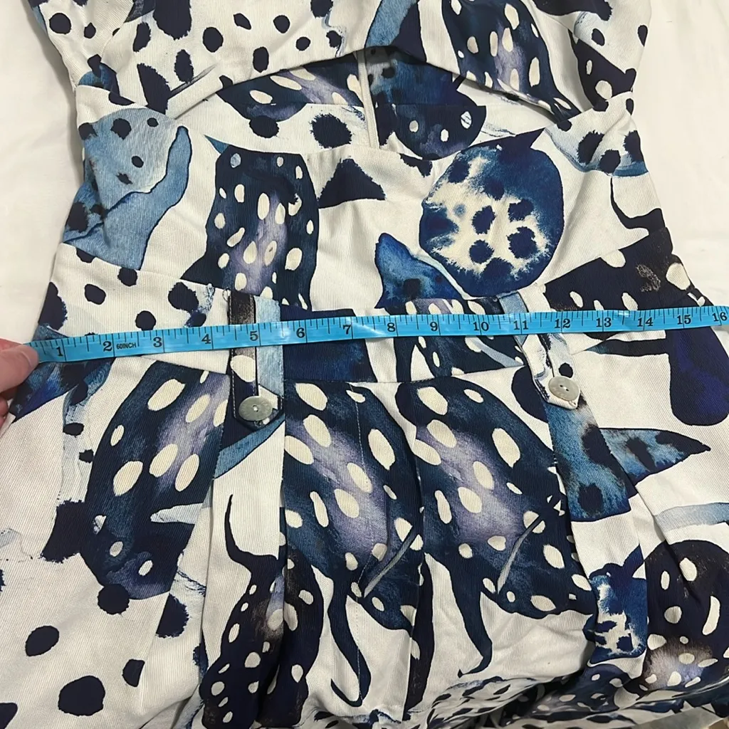 FARM Rio Off-White Mantas Strapless Maxi Jumpsuit Size Medium - Image 8