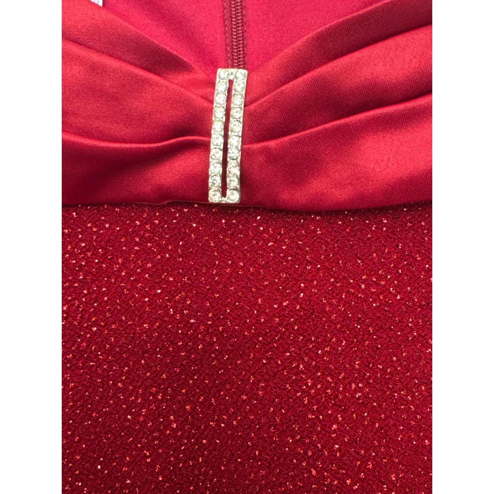 Vintage 1990s Patra Woman Burgundy Glitter Evening Dress size 20 Red - Image 7