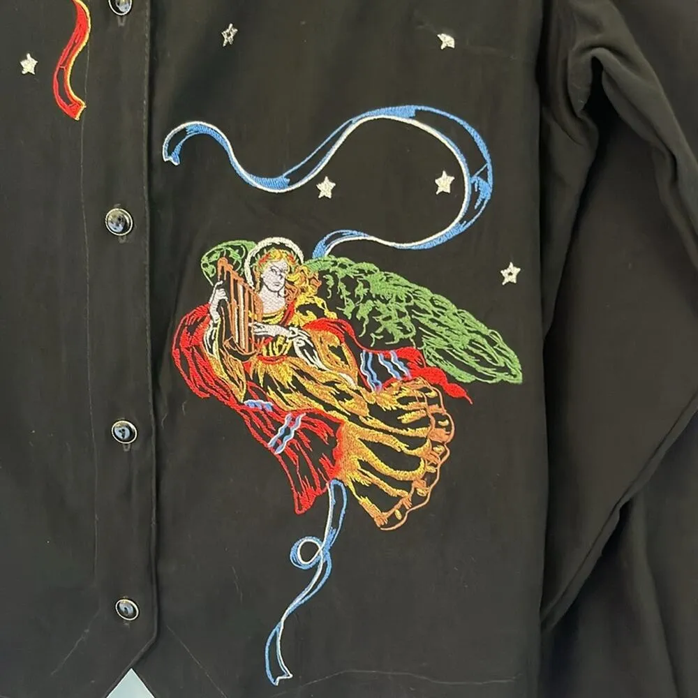 Vintage Bill Blass Angel button down blouse. Size M - Image 2