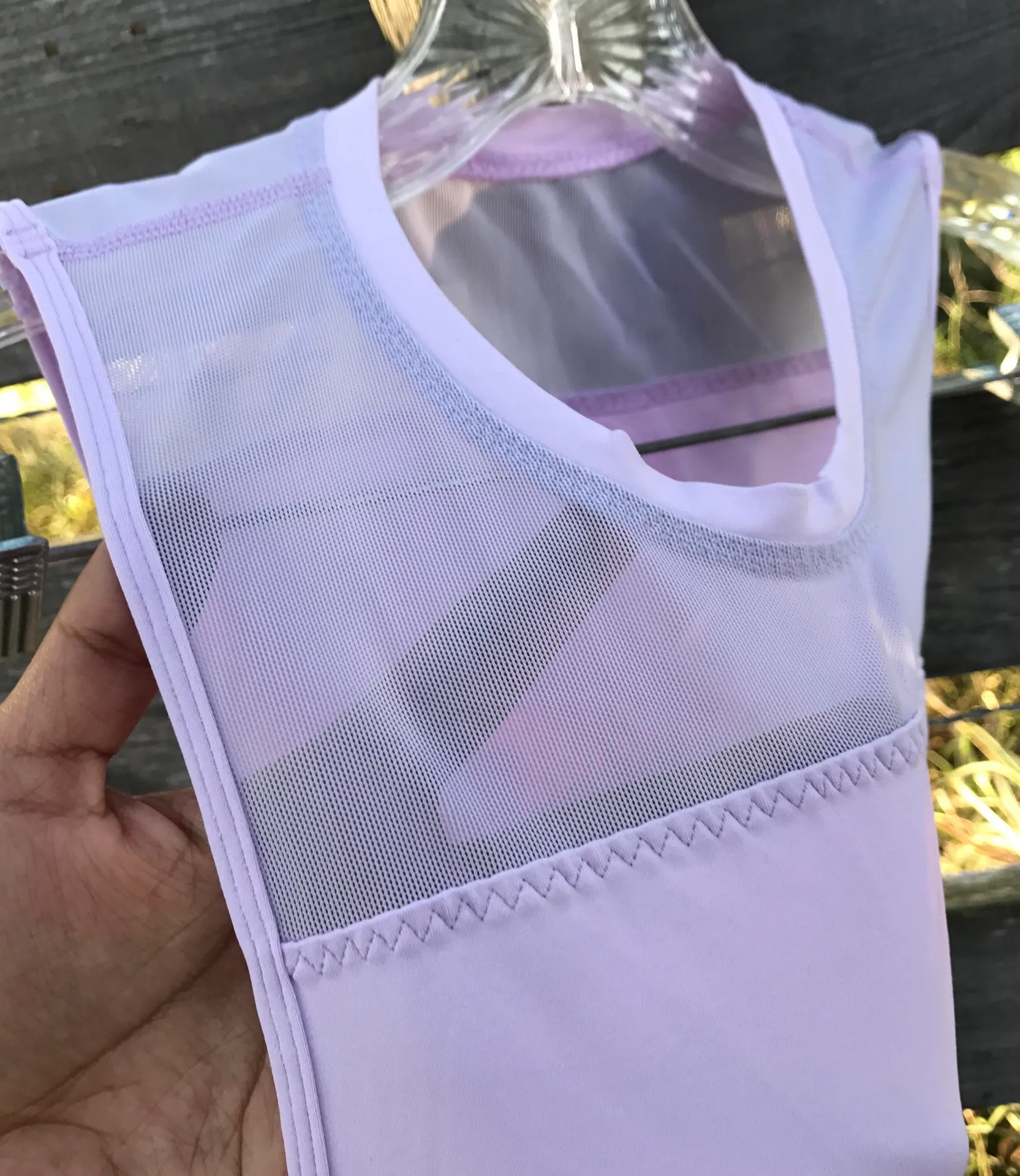 lilac mesh Workout Top - Image 5